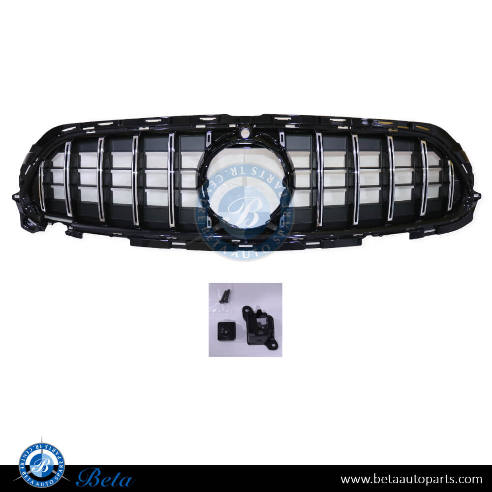 Radiator Grille GT Look with Camera Hole for Mercedes E-Class W213 2021-Up models, Part Number 2138884A00 Radiator Grille GT Look with Camera Hole for Mercedes E-Class W213 2021-Up models, Part Number 2138884A00